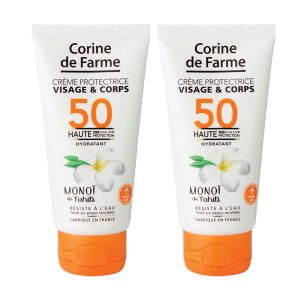 Set of 2 SPF50 face & body protective creams 50ml - Corine de Farme