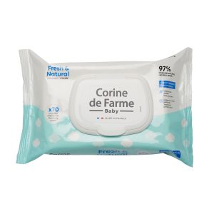 Fresh & Natural Changing Wipes x70 Plant-based fiber resealable lid