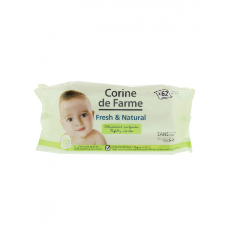 Fresh & Natural Baby Wipes with soothing Calendula (lightly scented)