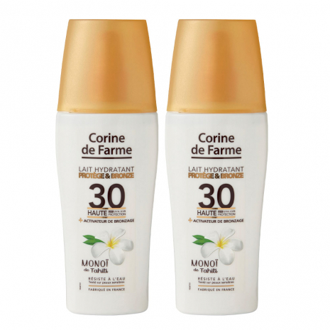 Lot de 2 Laits hydratants Protège et Bronze SPF30