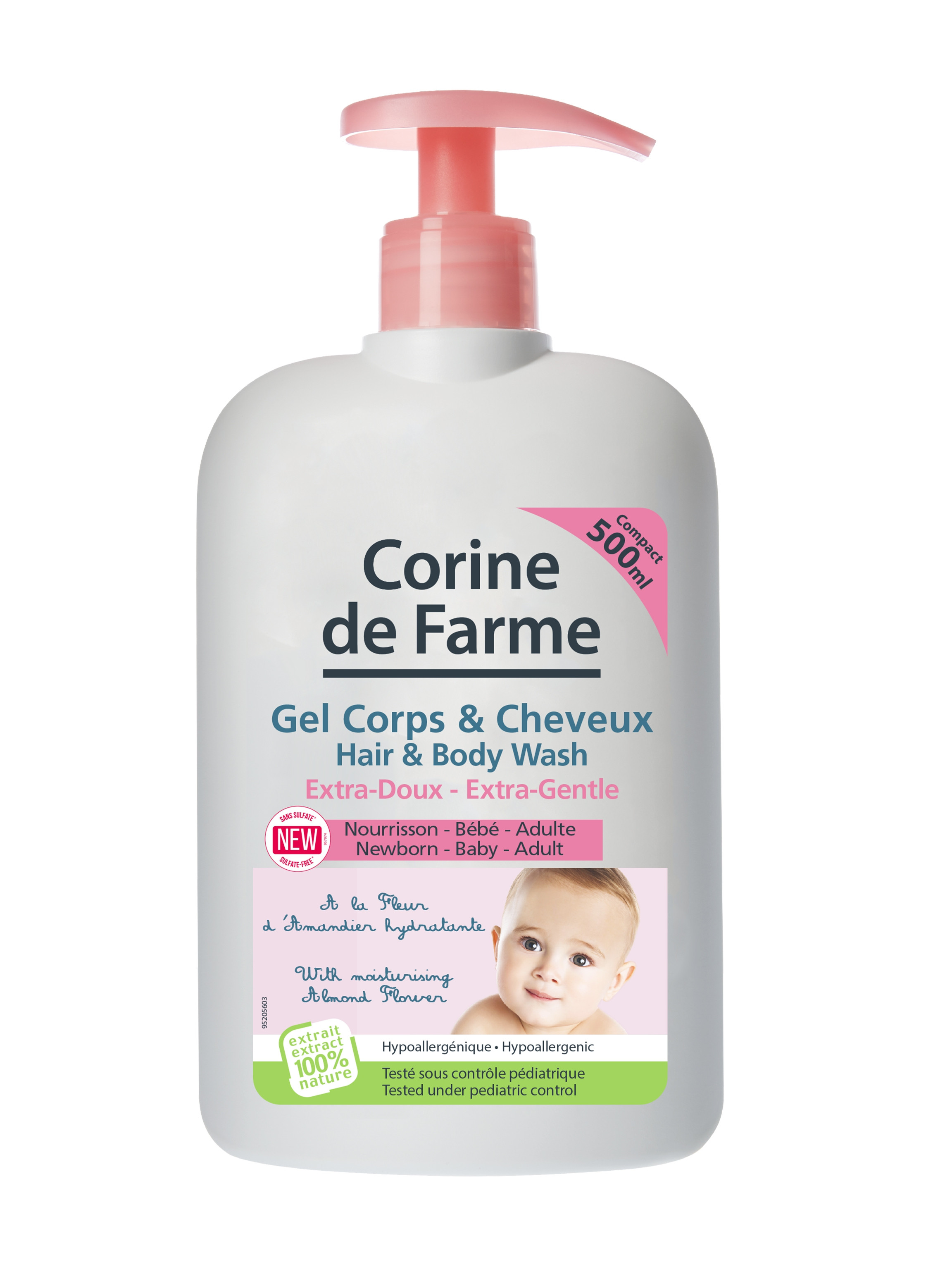 Gel Lavant Hydratant Extra-doux Corps et Cheveux - Corine De Farme