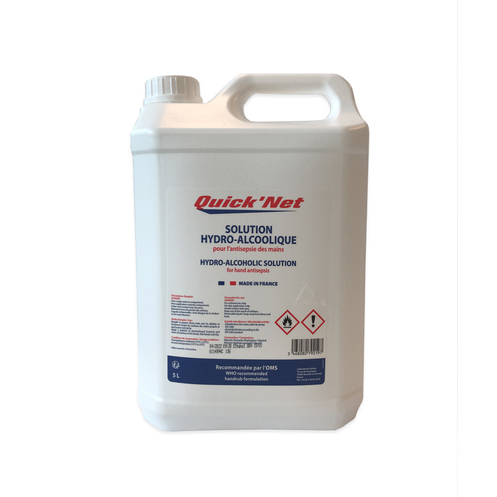 Hydroalcoholic solution for hand antisepsis 5L - QUICK'NET