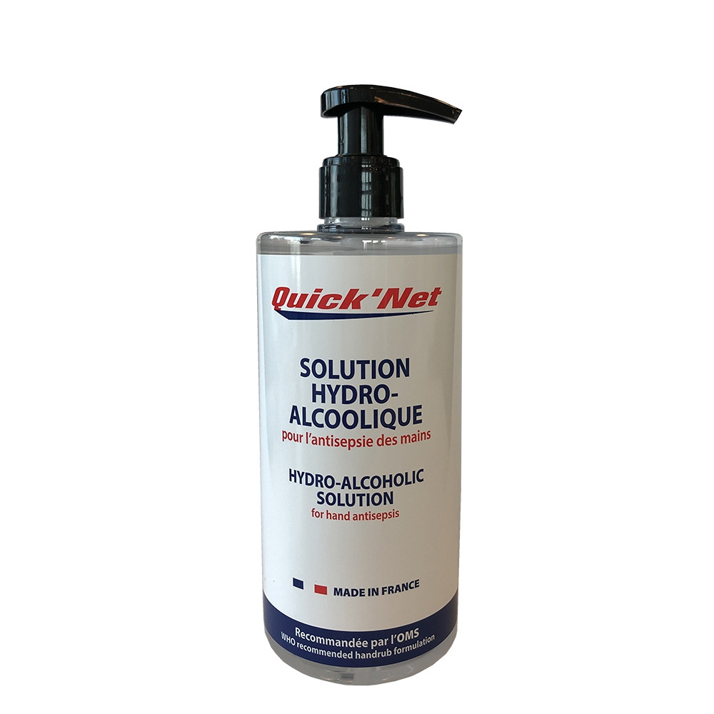 Solution hydroalcoolique pour l'antisepsie des mains 400ml - QUICK'NET