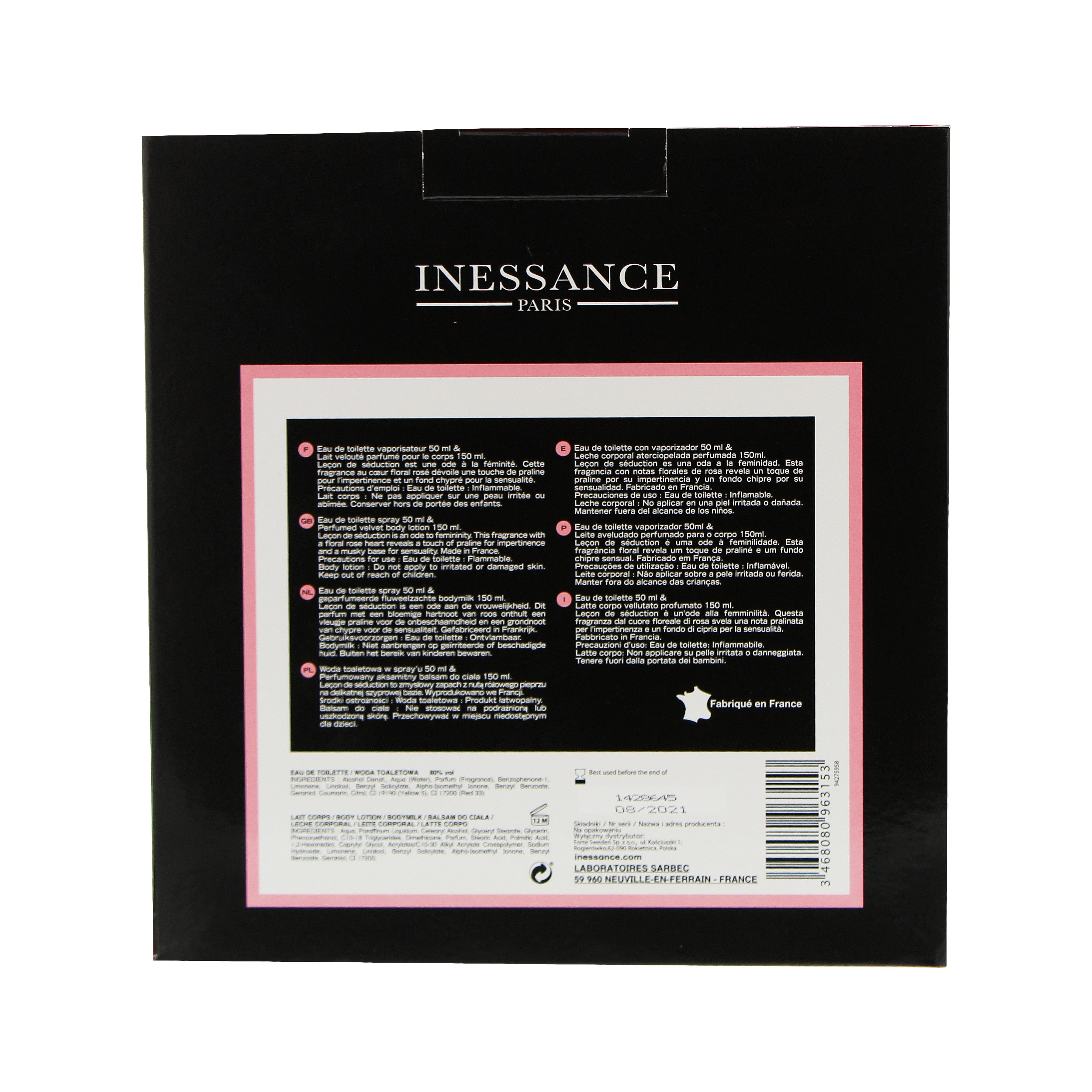 Coffret Cadeau Parfum Lecon De Seduction Inessance Corinedefarme